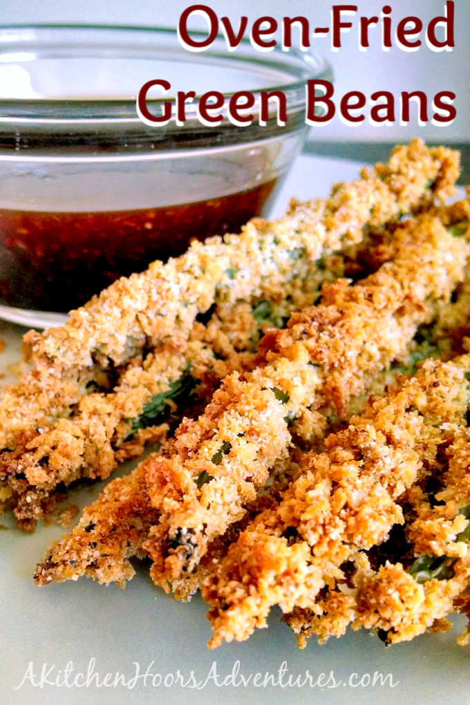 The trick to getting super crispy Oven-Fried Green Beans is toasting the panko. It gives that super crunchyfried taste without all that fat and oil making them a healthier version of the popular appetizer.