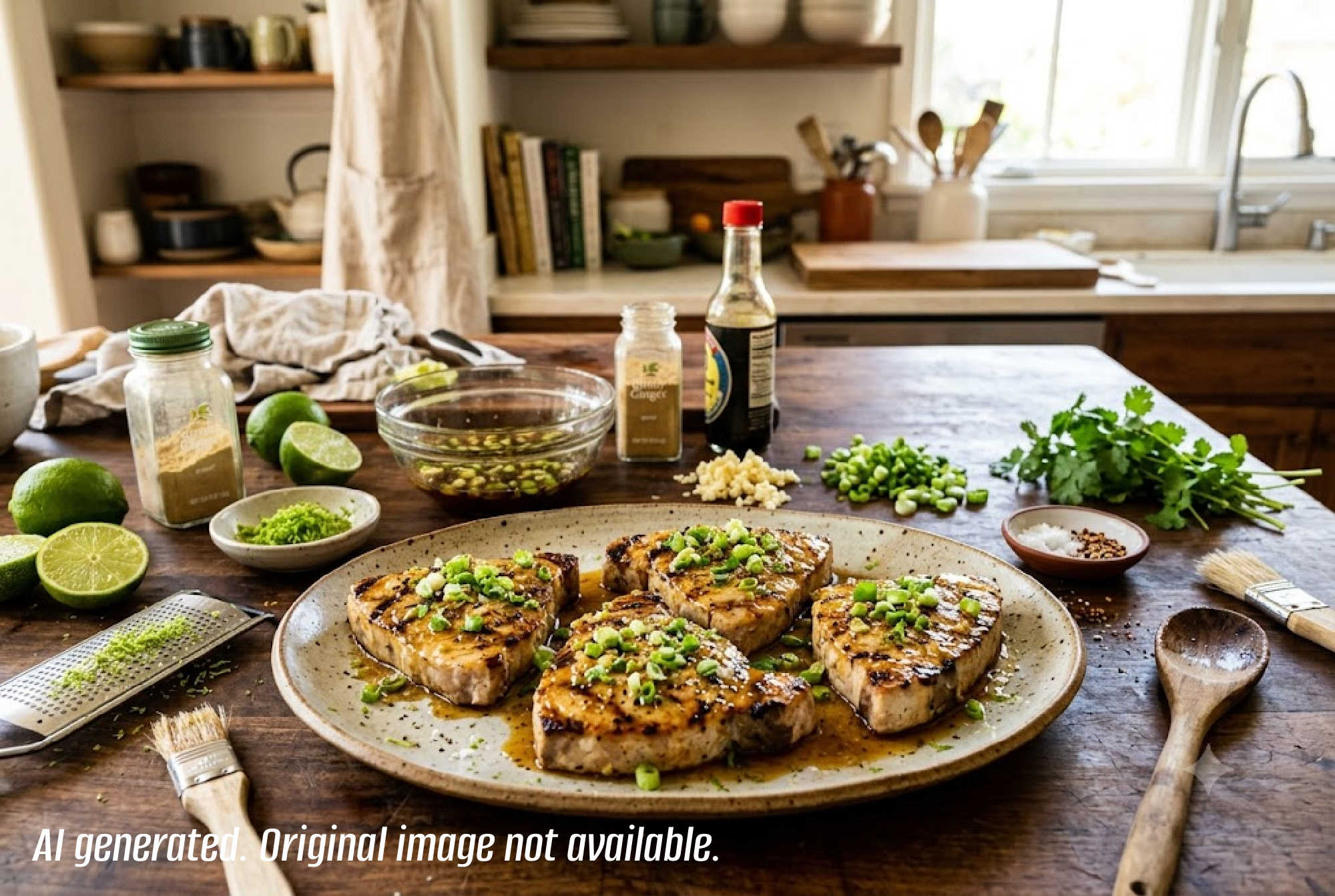 Bright, zesty Ginger‑Lime Swordfish — juicy, fresh, and full of bold citrus heat. A simple, flavorful seafood dish that cooks fast and tastes amazing. #GingerLimeSwordfish #SeafoodDinner #CitrusFlavor #HomeCooked #FoodBloggers #InTheMomentCooking #BrightFoodStyle #KitchenVibes