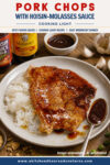 This recipe features grilled boneless pork chops brushed with a homemade hoisin-molasses barbecue sauce and served over hot cooked white rice. The sauce is created by simmering sugar, molasses, hoisin, rice vinegar, soy sauce, and garlic until thickened.
