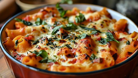 Three-Cheese Baked Penne