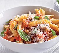 Fresh Tomato Sausage and Pecorino Pasta