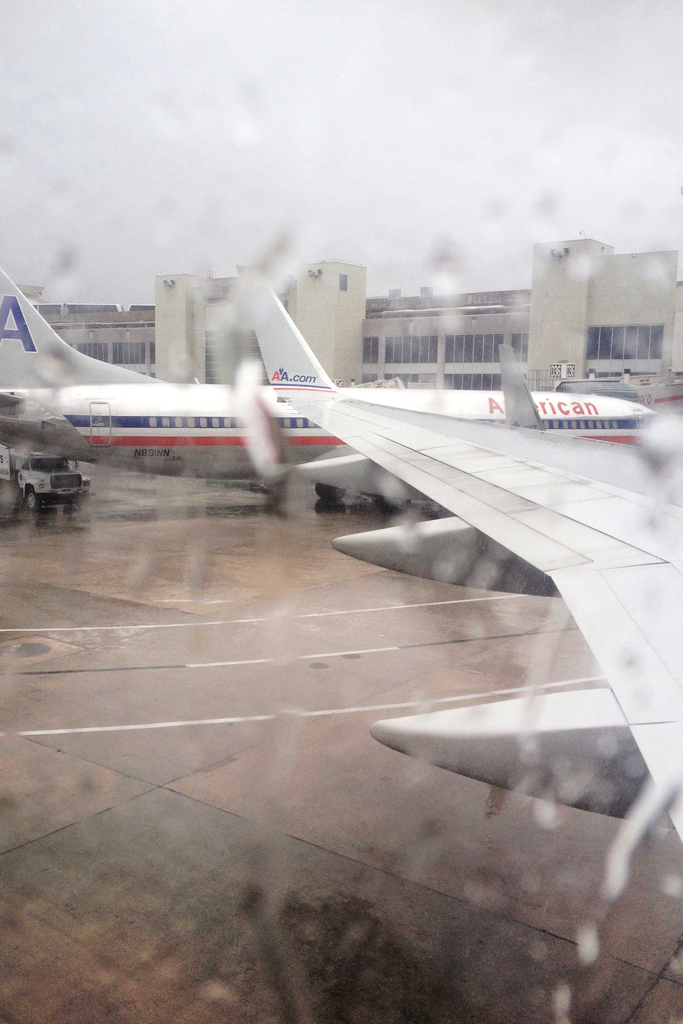 Another view of rainy Miamia Florida from an airplane window