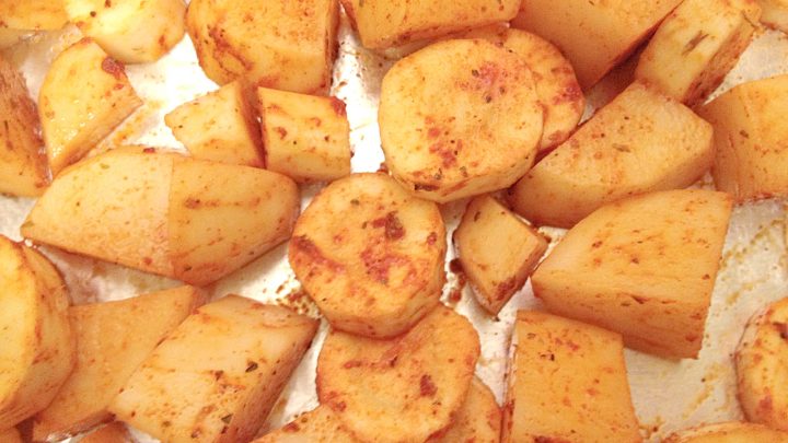 Looking for a quick roasted veggie idea? Chili Roasted Parsnips and Potatoes combine classic root vegetables with a hint of chili, resulting in a side dish that's flavorful and easy to prepare. #VeggieVibes #PlantBasedEats #HealthyEatingMadeEasy #RoastedRootVeggies #InstaFoodieFaves