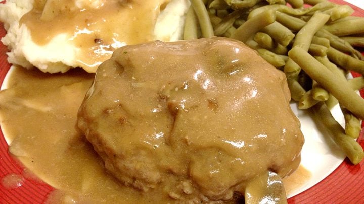 Experience the rich flavors of Hot Hamburger (Salisbury Steak) with this simple and satisfying dish. Each patty is cooked to perfection and topped with flavorful gravy, making it ideal for quick weeknight meals or special occasions. #BurgerMonth #HotHamburger #SalisburySteak #ComfortFoodie #FoodieFaves #MeatloversUnite