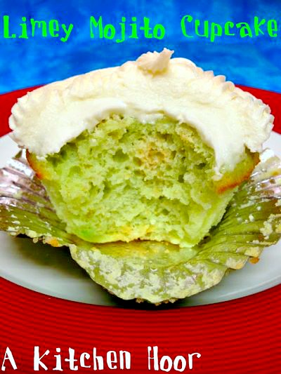 Another baked cocktail recipes, these Limey Mojito Cupcakes have a little mint, a little lime, and kick of rum in them.