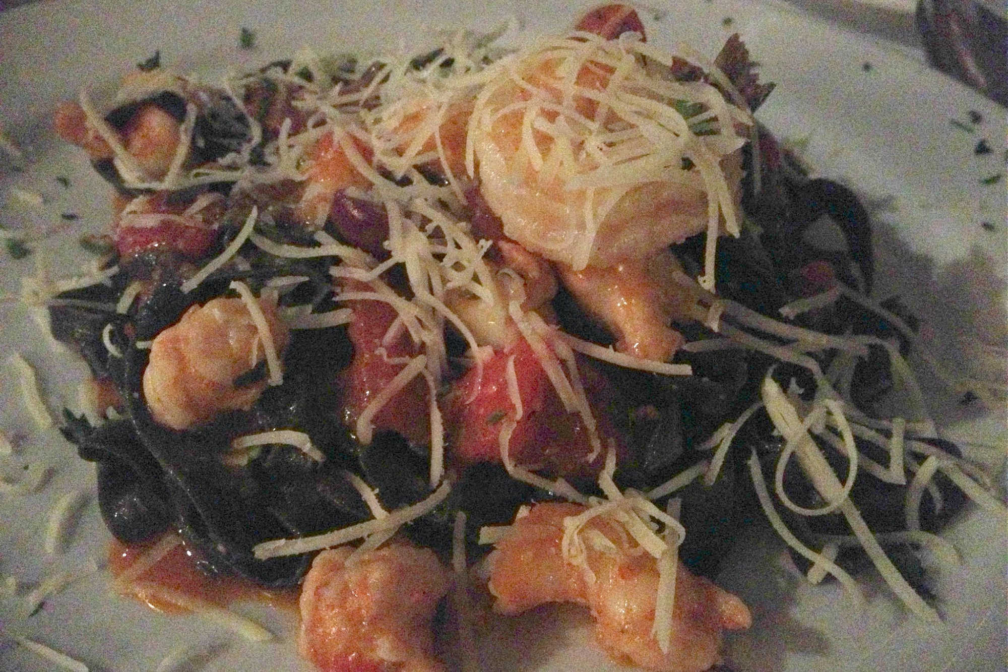 Day 3 in Bogota brings a better day, Agave Azul, and some black fettuccine.  This is my first time tasting squid ink pasta.