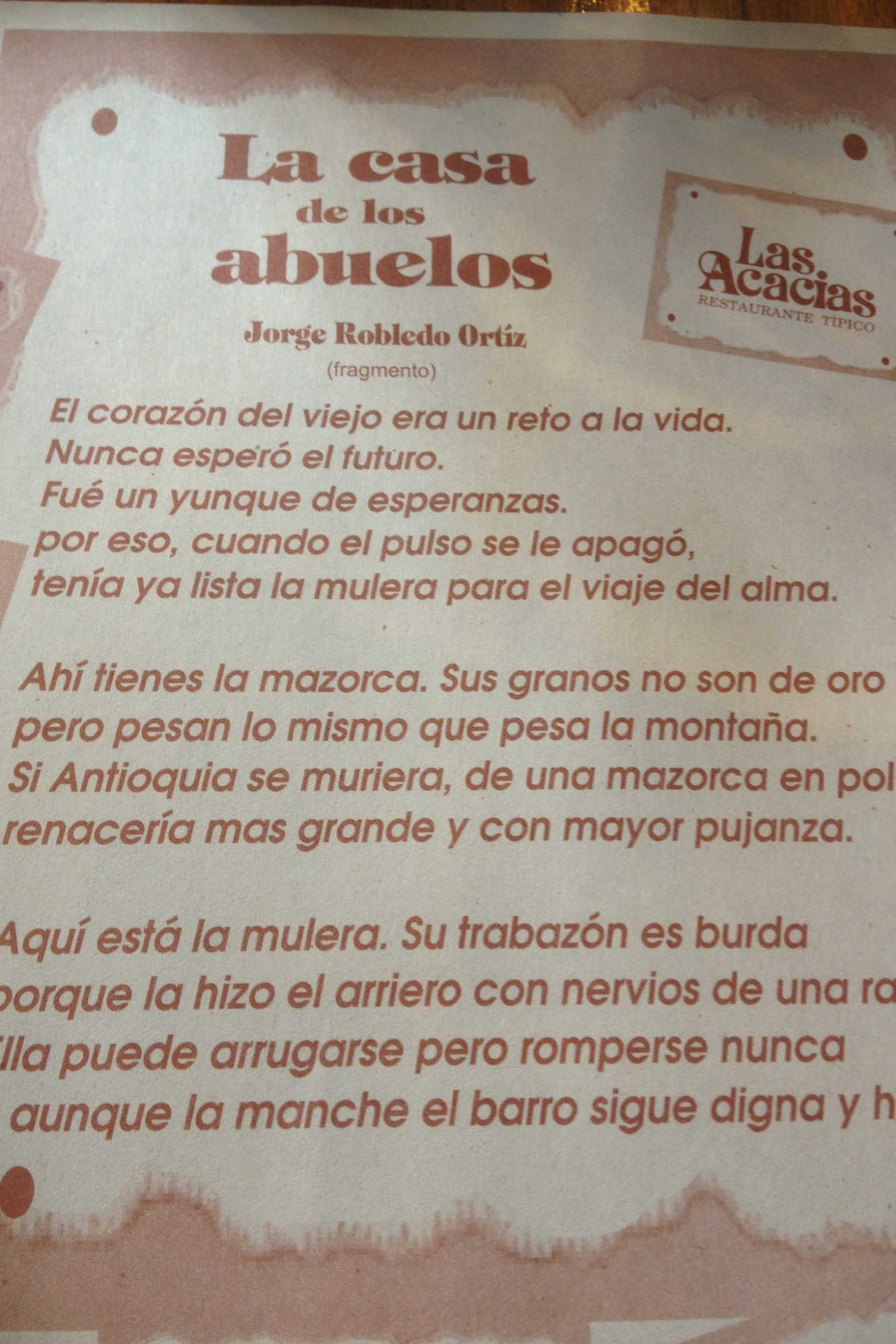 Day 5 - Yay for the last day. Traditional Colombian food with yummy arepas, Thundra shopping, and a quick dinner at Agadon.
