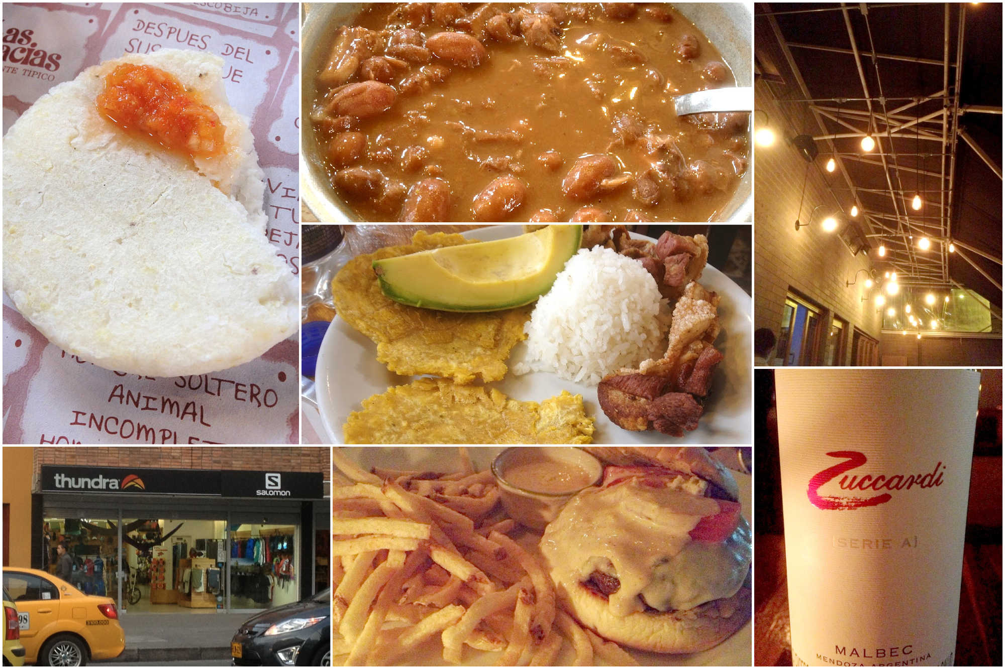 Day 5 - Yay for the last day.  Traditional Colombian food with yummy arepas, Thundra shopping, and a quick dinner at Agadon.