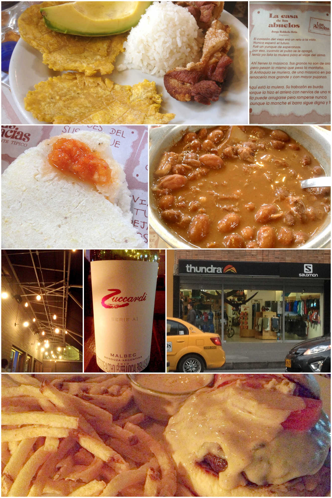 Day 5 - Yay for the last day. Traditional Colombian food with yummy arepas, Thundra shopping, and a quick dinner at Agadon.