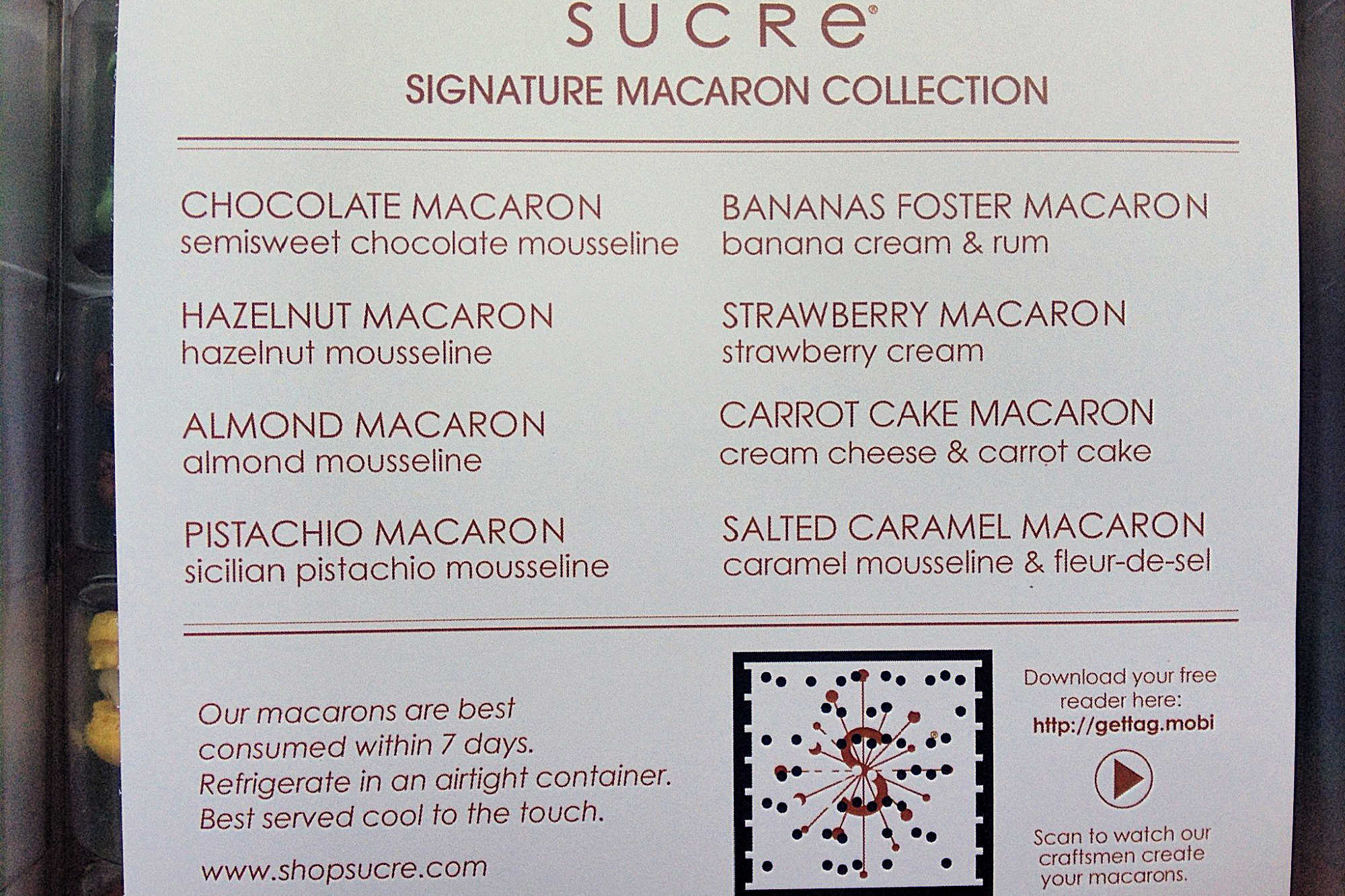 List of cookies on gox of Sucre macaron from giveaways