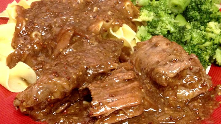 With slow cooked Onion Mustard Roast Beef, dinner is simple yet full of flavor. Fall-apart beef paired with onions and mustard makes this dish a standout. Add your favorite sides and enjoy a hearty meal with minimal prep. #OnionMustardRoastBeef #MeatLoversDelight #SavorySundayEats #FoodieFavs #RoastBeefGoals #MeatLoversDelight #RoastBeefPerfection #SavoryMustardFlavors #FoodieFrenzy #SlowCookerRecipe #SlowCookerRoastBeef