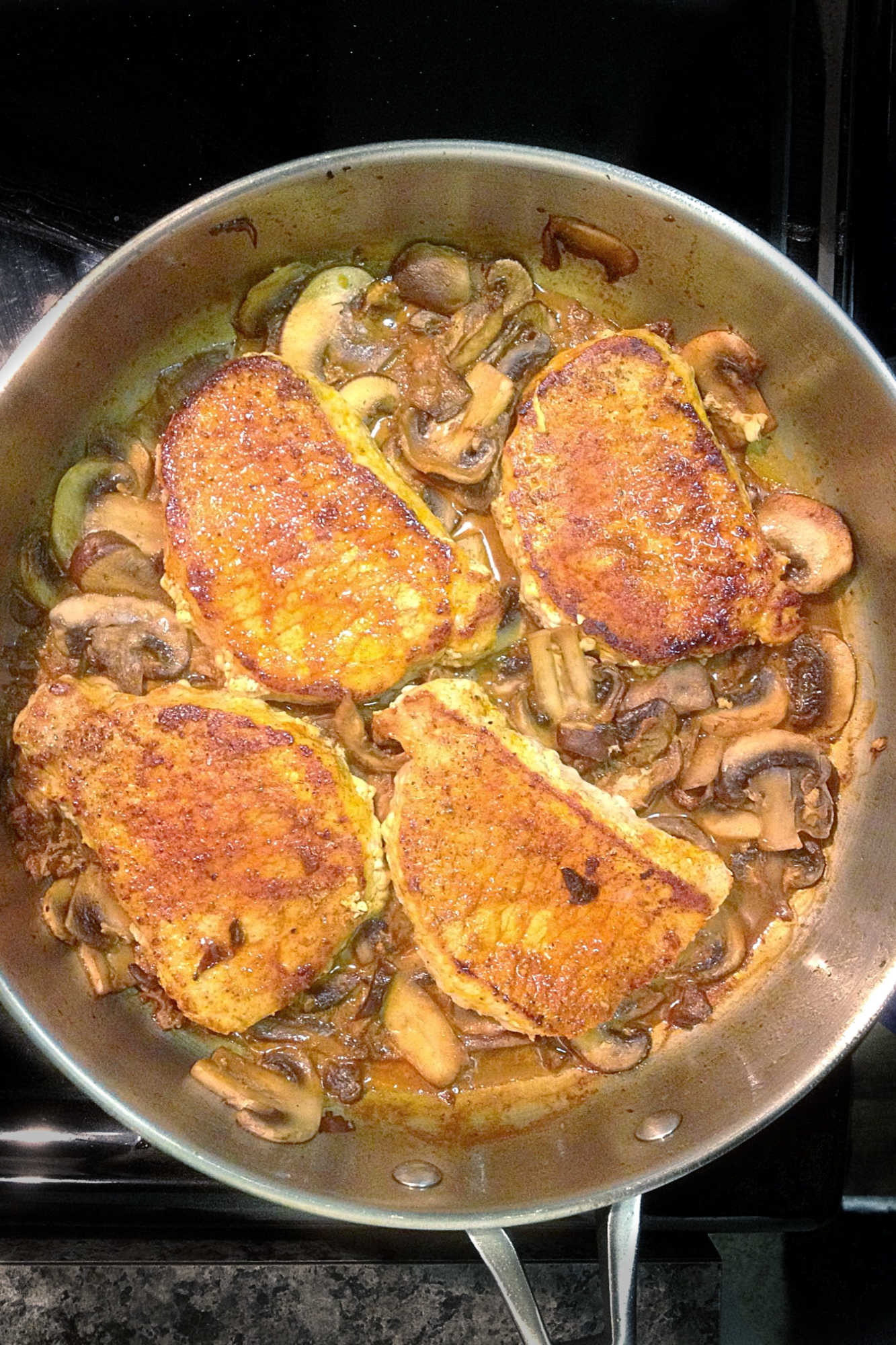 Bring bold flavor to your table with our paprika mushroom pork chops—juicy, perfectly paprika seasoned pork topped with a light mushroom sauce. Give it a try for dinner tonight. #PaprikaPorkPerfection #MushroomMadness #PorkChopParadise #FlavorfulFridays #KitchenCreations101