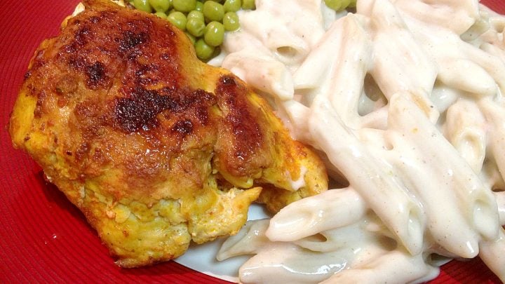 You won’t miss the fat in this delicious and creamy sauce. Smokey Chicken with Pepper Jack Alfredo is a healthy version of a family favorite. #SmokeyChickenDelight #PepperJackAlfredo #FoodieFavorites #SecretRecipeRevealed #ComfortFoodCraze