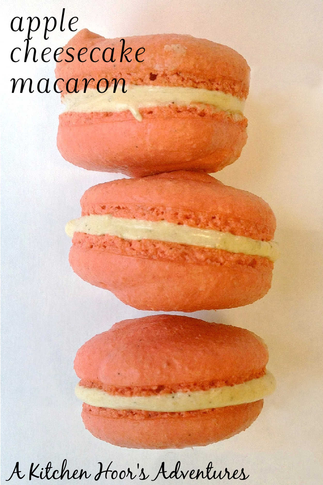 Upgrade your dessert game with these mouth-watering apple cheesecake macarons. Perfect for any occasion, these treats are sure to impress they have dried apples in the shell and cheesecake filling. #AppleCheesecakeMacarons #MacaronMania #DessertLoversUnite #HomemadeSweets #InstaFoodieHeaven