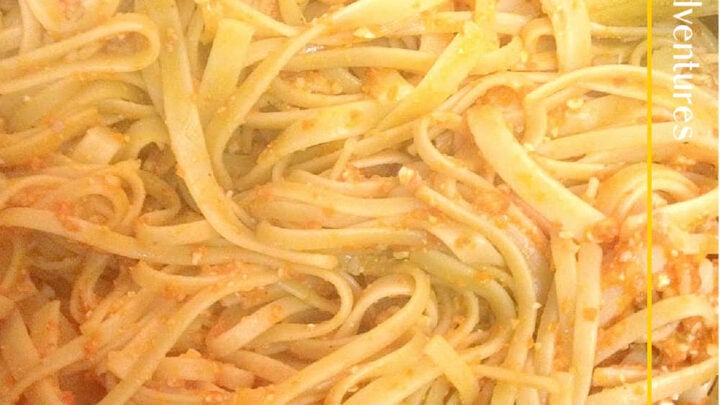 Attention all cheese lovers! This red pepper goat cheese pasta is the perfect blend of creamy and tangy. Trust us, you won't be able to resist going back for more. #PastaPerfection #GoatCheeseObsessed #SavoryPastaCravings #GourmetPastaCreations #SpiceUpYourPastaGame