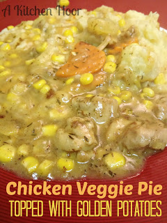 Chicken Veggie Pie Topped with Golden Potatoes