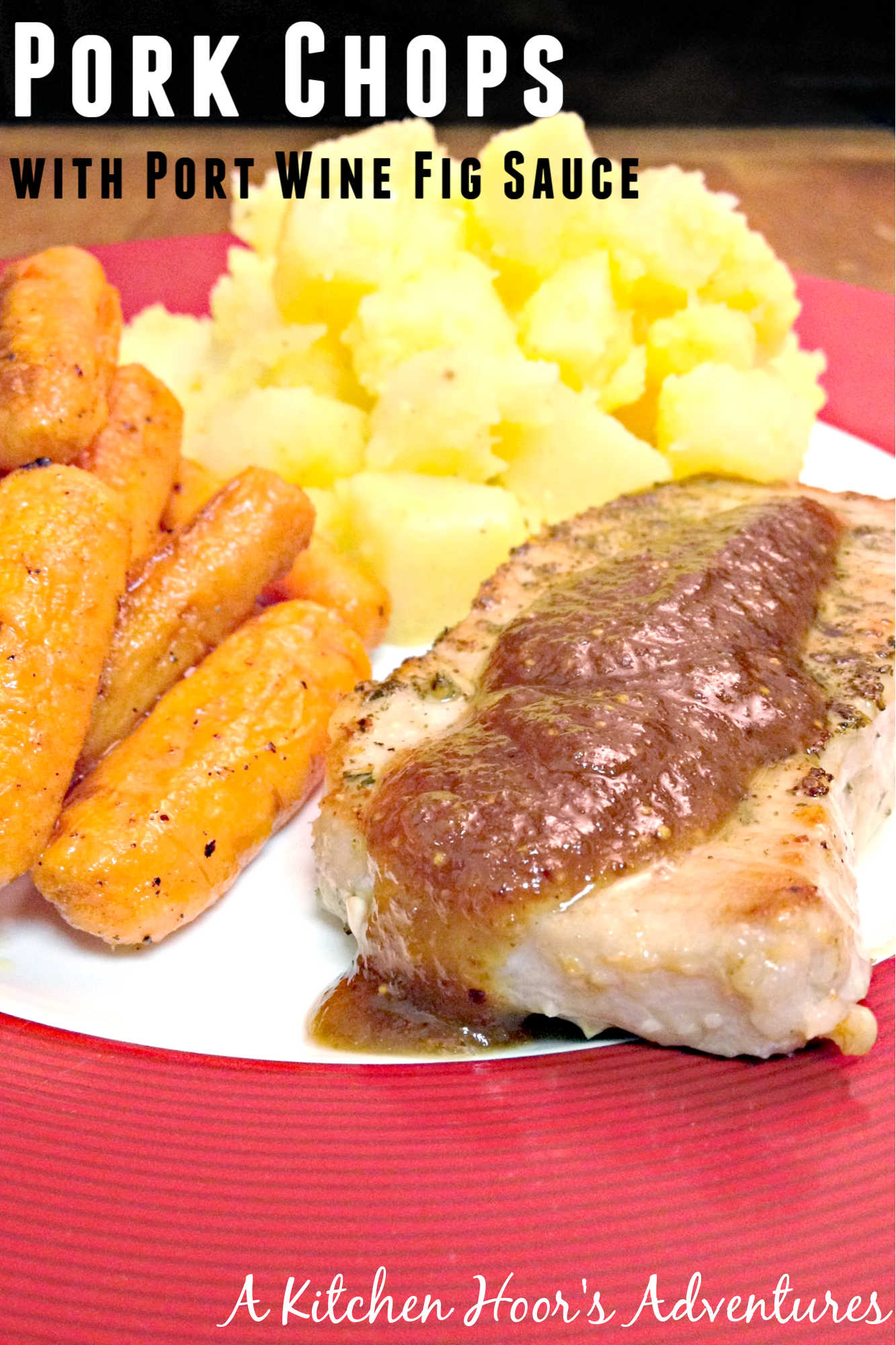 Bring restaurant-style cooking to your kitchen with pork chops with Port Wine Fig Sauce. Thick, juicy chops are topped with a sauce made from rich port wine and sweet figs. #PorkChops #PortWineSauce #FigFeast #GourmetGrub #MeatLoversDelight