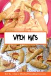 These Witch Hats are incredibly easy to make and disappear faster than you can say "Hocus Pocus." We used savory parmesan and moon-shaped pepperoni for an extra spooky touch. The perfect treat for your next movie night or costume party! #witchhats #halloweenfood #halloweensnacks #easyhalloweenideas #spookyseason #halloweenpartyfood #halloweenrecipes #kidfriendlyfood #hocuspocus #allhallowseve
