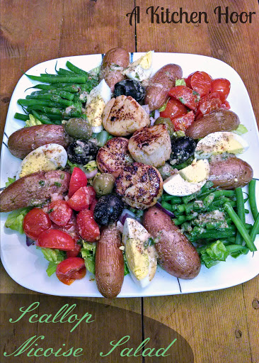 Swap out the tuna for some pan seared scallops in this Scallop Niçoise Salad.  Prepping the ingredients before hand makes this salad some together in a snap any night of the week.  It also gives the ingredients time to mellow in flavor or marinate if you toss them with the dressing.