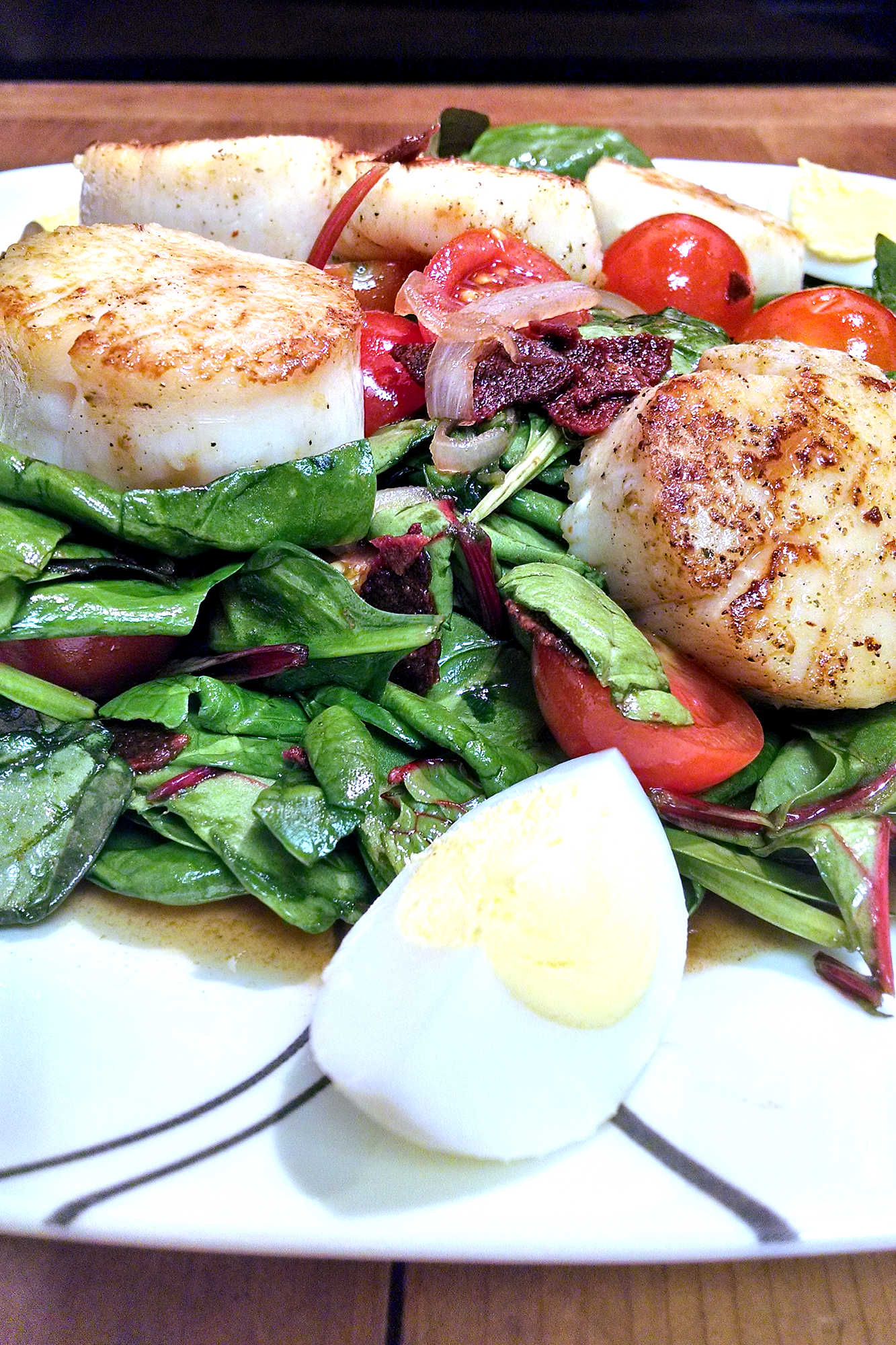 Forget boring old salads, it's time to level up with this BLTS Salad.  Made with bacon, lettuce, tomato, and scallops it's sure to be a crowd-pleaser! #BaconLoversDelight #SaladGoals #FreshFromTheSea #TastetheOcean #FarmtoTableFridays #BLTScallopSalad  #saladseries #FoodieFaves #SummerSalads #HealthyEats #SeafoodSensation #BaconLoversUnite #SavorySummer #Saladstagram #InstaSaladShare 