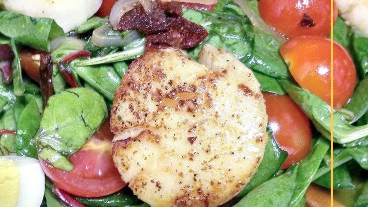 Forget boring old salads, it's time to level up with this BLTS Salad. Made with bacon, lettuce, tomato, and scallops it's sure to be a crowd-pleaser! #BaconLoversDelight #SaladGoals #FreshFromTheSea #TastetheOcean #FarmtoTableFridays #BLTScallopSalad #saladseries #FoodieFaves #SummerSalads #HealthyEats #SeafoodSensation #BaconLoversUnite #SavorySummer #Saladstagram #InstaSaladShare