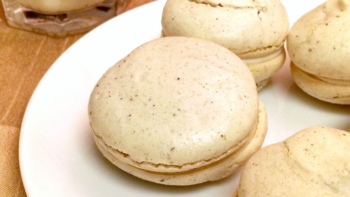 These are spicy goodness with some nice sweet and tart cream cheese filling. Gingerbread Macaron with Brown Sugar Cream Cheese Filling are perfect for holiday baking. #GingerbreadCravings #MacaronMania #FestiveFilling #CreamyDelights #HolidayTreats