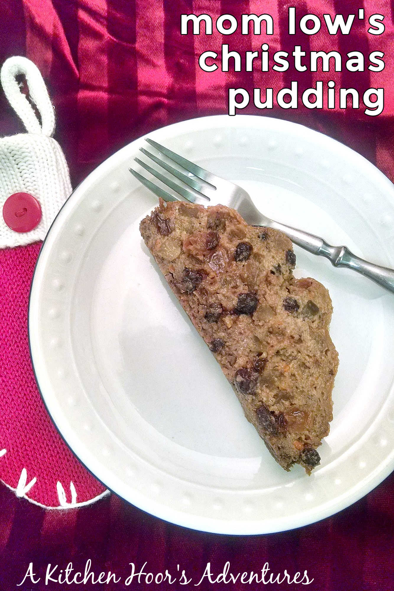 Tired of the same old holiday desserts?  Try Mum Lowe's Christmas Pudding, an English inpsired steamed pudding.  Filled with delicious fruit, raisins, and spices it was always on our holiday table and once you try this recipe it will be on yours, too! #ChristmasPuddingRecipe #FamilyRecipes #HolidayBaking #TraditionalDesserts #EasyHolidayCooking #Christmas #DessertIdeas #ChristmasTraditions #HolidayCooking #HolidaySweets #FestiveFlavors