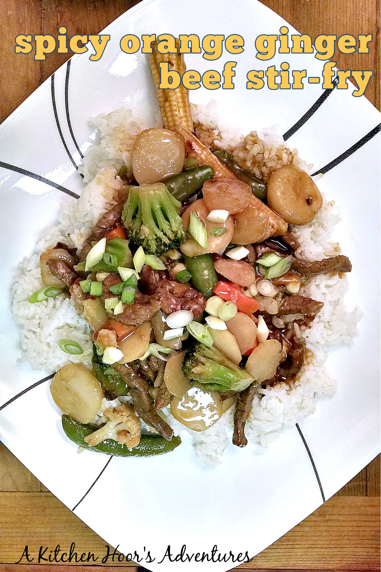 Tangy orange juice is mixed with ginger in this easy stir-fry.  Spicy Orange Ginger Beef Stir-Fry is a family favorite take-in recipe. 
