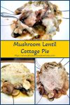 A hearty and meat free version of the traditional classic, Mushroom and Lentil Cottage Pie won't have you missing the meat.  It's packed with hearty goodness and tons of flavor! #meatfree #meatless #cottagepie