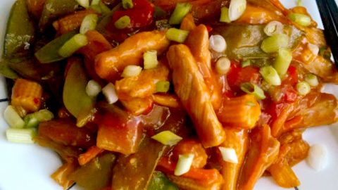 This Sweet & Sour Gingered Pork Stir-Fry is quick, delicious, and your new family favorite meal!