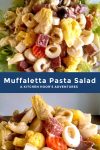 Looking for a crowd-pleasing dish to bring to your next BBQ? Look no further than this tasty Muffaletta Pasta Salad. Tangy, savory, and oh-so-easy to make. #BBQEssentials #MuffalettaPasta #SummerSideDish #FoodieFridays #MuffalettaLove #RecipeIdeas #MuffalettaPastaSalad #DeliciousDishes #SummerVibes#MuffalettaPastaSalad #PastaSaladLovers #DeliciousDeliDish #FoodieFavs #SummerSides
