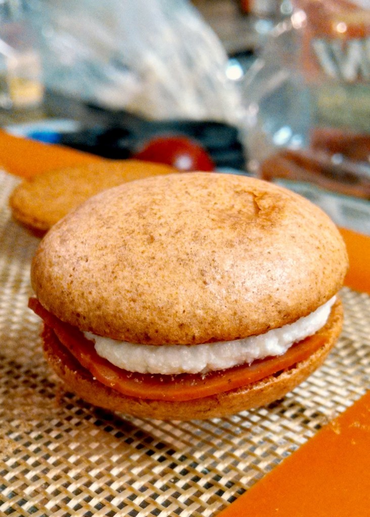 A unique twist on the dessert cookie that has pepperoni and ricotta, these Pepperoni Pizza Macaron are sure to be a conversation starter no matter where they're served.
