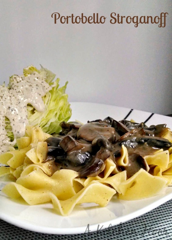 A Kitchen Hoor's Adventures | Portobello Stroganoff for #MeatlessMonday