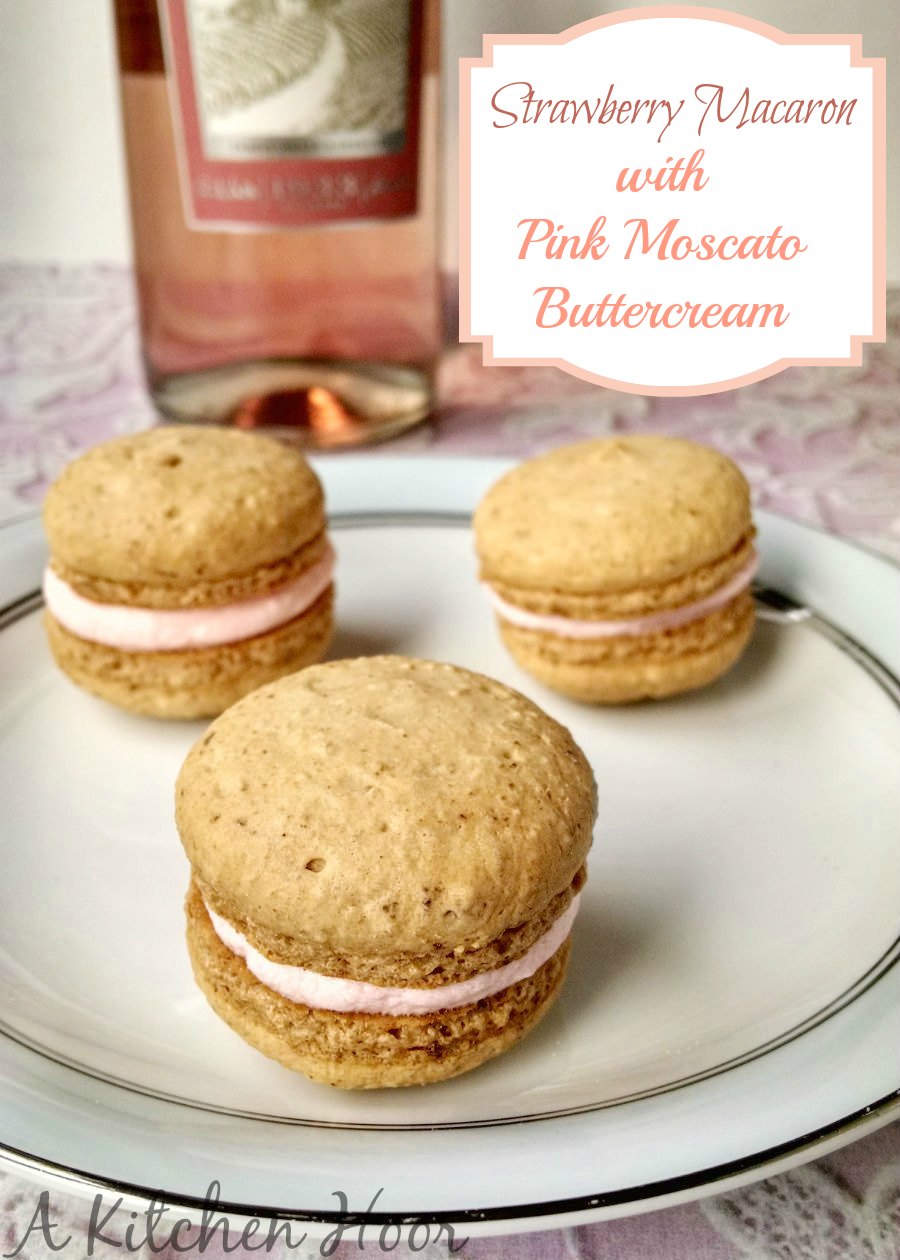 Strawberry Macaron with Pink Moscato Buttercream