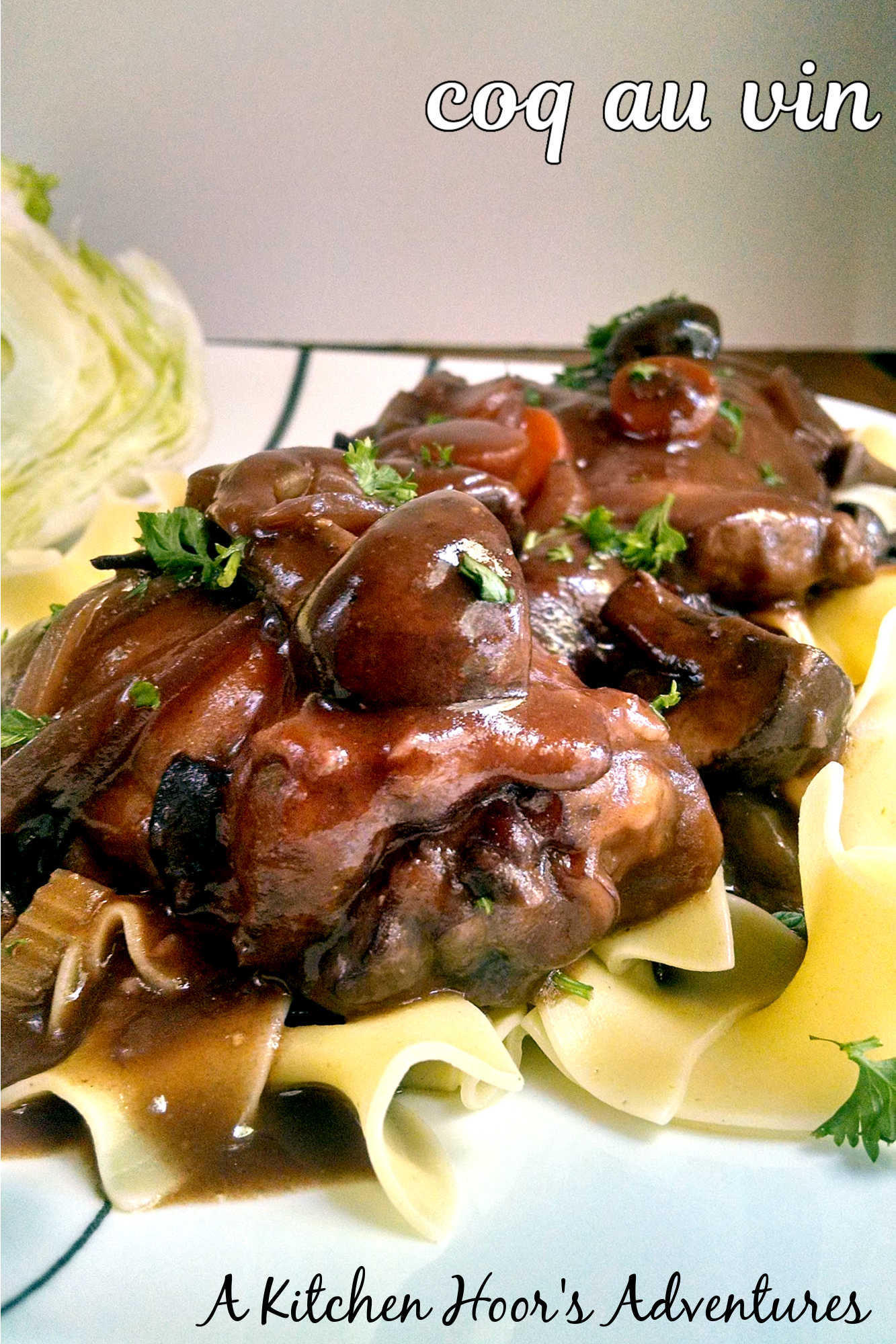 Coq au Vin is the ultimate French comfort food that will have you feeling like you're dining in a cozy bistro in Paris. Bon appétit! #coqauvinrecipe #frenchcuisineinspo #wineloverfavorites #dinnerpartydish #deliciousandfancy #FrenchCuisine #CoqauVin #ComfortFood