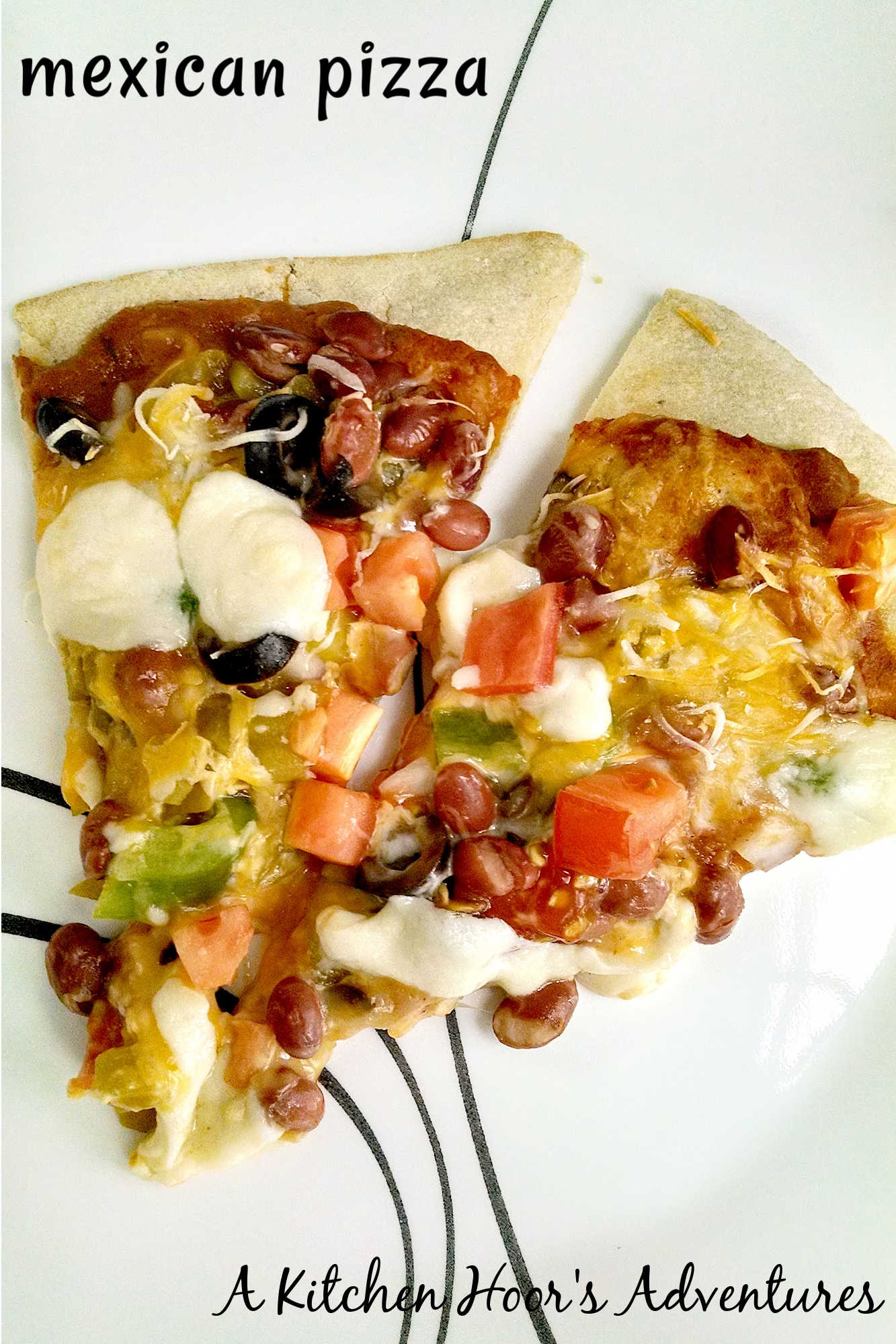 Is it pizza or is it a taco? Why not both! Try this unique and tasty Mexican Pizza for the perfect combination of both worlds! #MexicanPizzaMadness #TacoTuesdayTreat #CincoDeMayoEats #SpicySaborSensation #TortillaToppedDelight #meatfree 