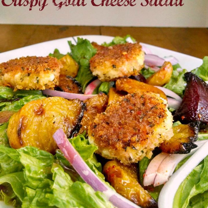 Roasted Beet and Crispy Goat Cheese Salad
