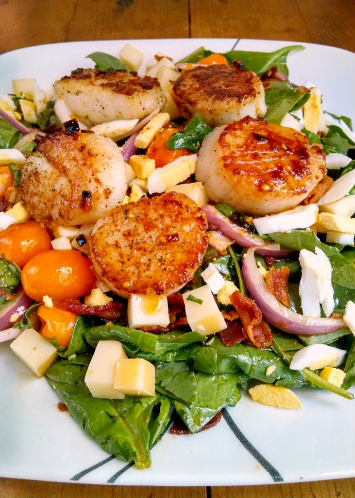 A Kitchen Hoors Adventures | Blistered Tomato Salad with Pan Seared Scallops