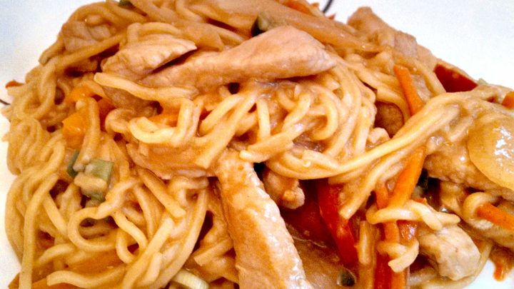 Asian Noodles with Peanut Dressing are a perfect balance of sweet, spicy, and savory. Perfect for a quick and tasty dinner. #AsianNoodles #NoodleObsessed #NoodleLovers #NoodlePerfection #asianfood #noodlelove #peanutdressing