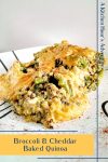 This Broccoli & Cheddar Baked Quinoa is very herbaliscious! It’s delicious and is easily prepared for a #MeatlessMonday. #HealthyEats #VegetarianRecipe #QuinoaQuarantine #BroccoliCheddarBake #meatless #MeatFreeMeal