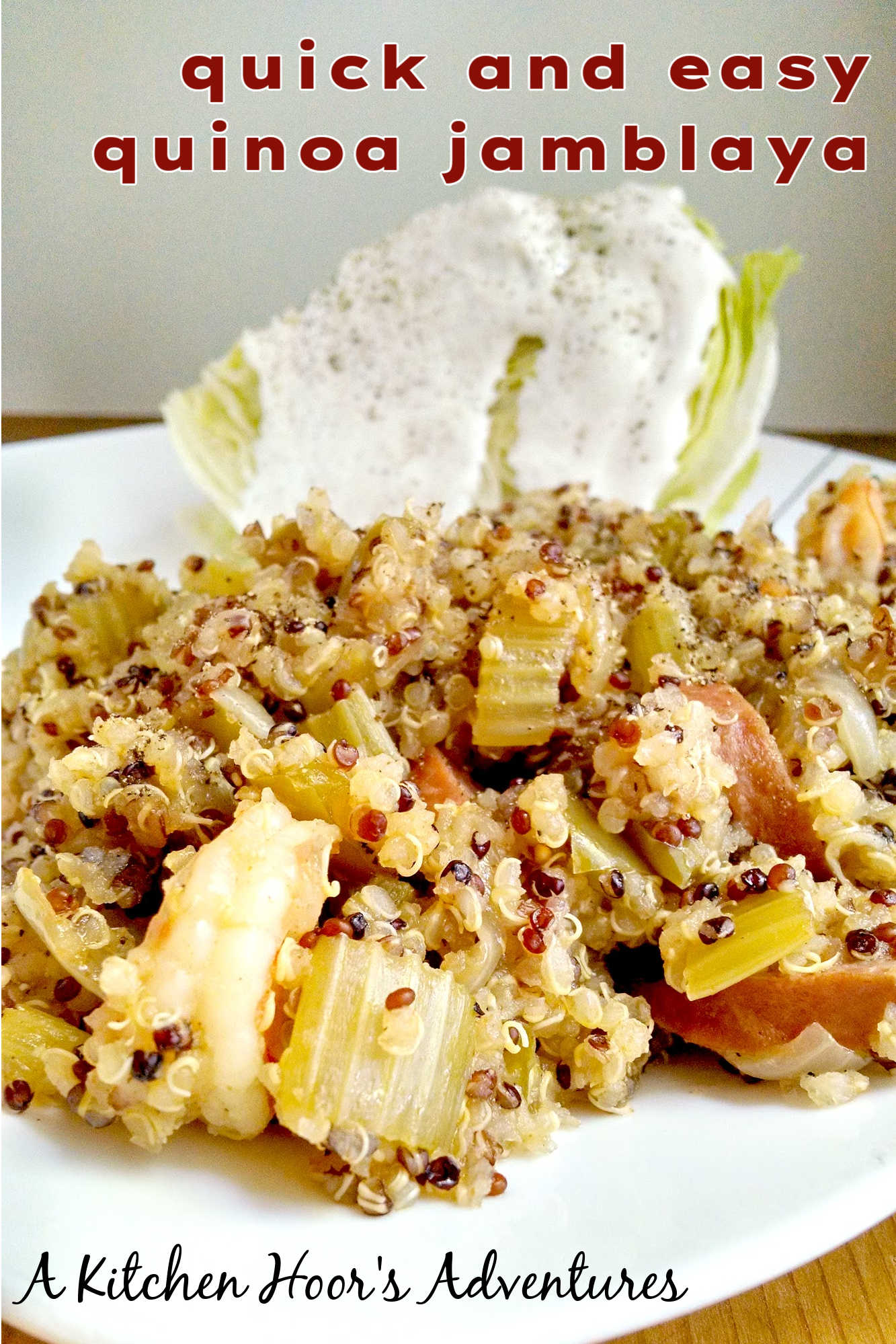 Spice up your dinner routine with this mouth-watering quick and easy Quinoa Jambalaya.  It's a fusion of Cajun and healthy eats. Ready in 30 minutes or less. #QuinoaJambalaya #HealthyEatingMadeEasy #OnePotMeal #PlantBasedRecipes #30MinuteMeals #onepotmeal #weeknightdinner #eatclean