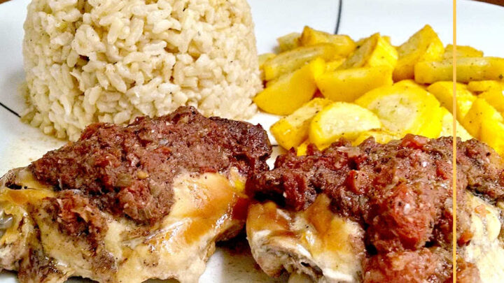 Tender and flavorful, these Slow Cooker Jerk Chicken Thighs are the perfect weeknight meal. Simply set it and forget it! #SlowCookerJerkChicken #EasyMealPrep #CaribbeanFlavors #SpicyChicken #InstaFoodGram