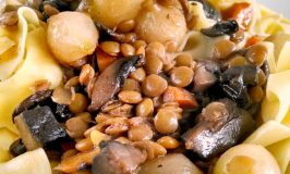 A #MeatlessMonday version of the French classic dish, this Mushroom Lentil Bourguignon has all the flavors without the meat.