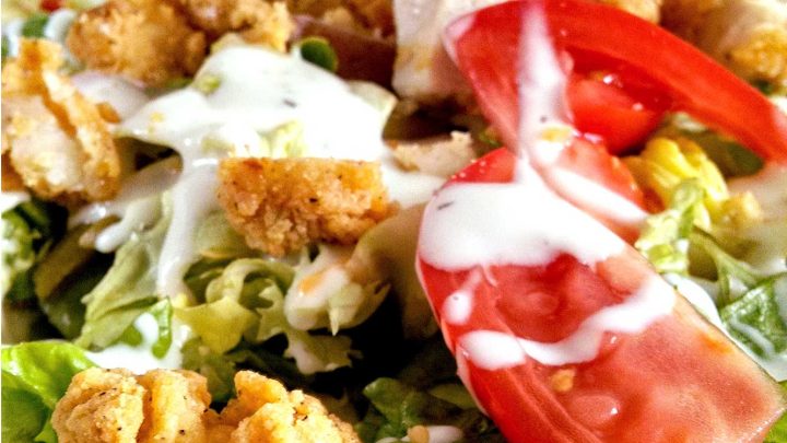Elevate your lunch game with our signature fried chicken salad. Perfectly crispy chicken paired with fresh greens and a zesty dressing, it's a match made in foodie heaven. #SavorySalads #ChickenCravings #FriedFoodie #HealthyIndulgence #InstaFoodLove #SaladGoals #FriedChickenCravings #FoodieFiesta #HealthyEatingHacks #FoodieFaves #friedchickensalad #foodie #HealthyEats #FoodieFinds #SaladGoals #ChickenLoversUnite