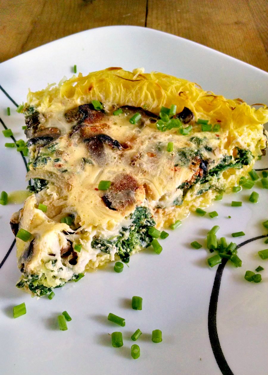 Using spaghetti squash as the crust makes a delicious and low-carb Spinach and Mushroom Quiche with Spaghetti Squash Crust. The texture and flavor of the squash enhances the spinach and mushroom flavors in this meal.
