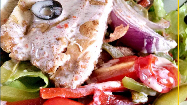 Tired of plain old salads? Spice things up with this Chicken Fajita Salad! Filled with juicy chicken, colorful veggies, and topped with a creamy avocado dressing, it's a party for your taste buds. #HealthyEating #FajitaLove #SaladGoals #ChickenFajita #MealPrepMadeEasy