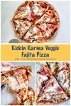 Spice up your pizza night with our mouth-watering veggie fajita pizza! Loaded with all your favorite veggies and a touch of heat from the Kickin Karma sauce. #veggiefajitapizza #plantbasedpizza #pizzalove #meatlessmonday #pizzanight #foodlove #pizzaobsessed #healthyeating #pizzalovers