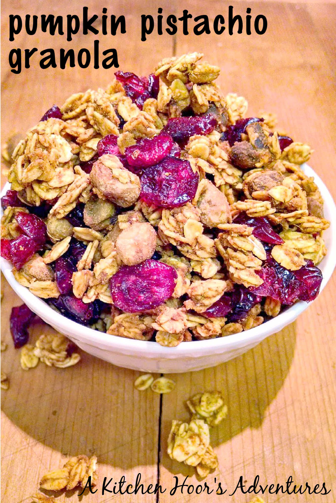 Pumpkin spice and everything nice, this Pumpkin Pistachio Granola is the perfect fall treat! Try it on top of yogurt or by itself for a delicious and healthy snack. #pumpkinpistachiogranola #fallflavors #healthybreakfast #veganrecipes #homemadegranola