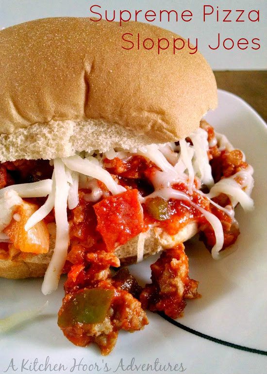 Using turkey sausage and pepperoni along with healthy peppers and onions, these Supreme Pizza Sloppy Joes will not only be your kids favorite, but since they're healthy, they'll be yours as well!