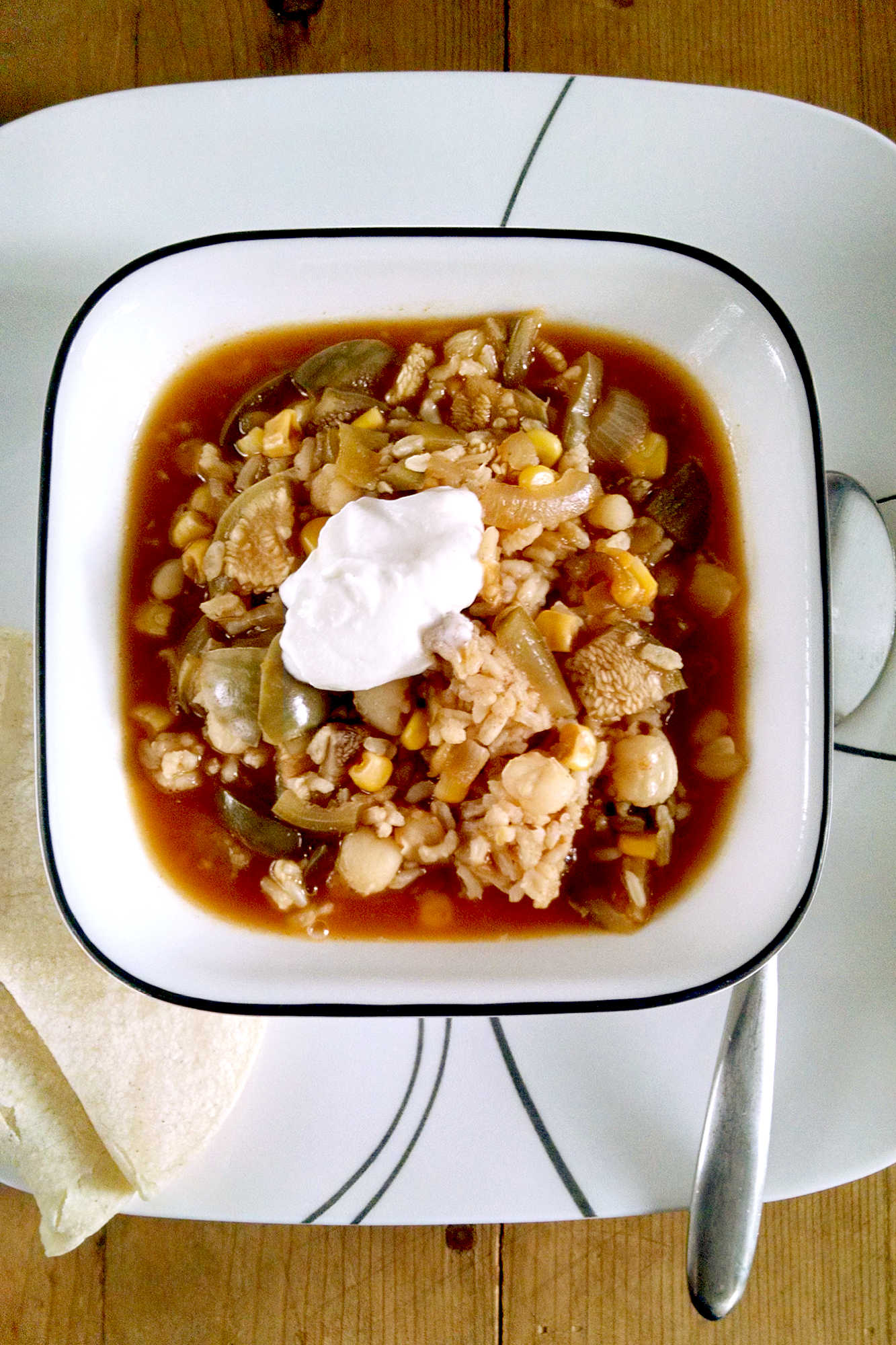 Who says vegetarian meals have to be boring? This Thai Eggplant Posole is bursting with flavor and sure to satisfy any craving. #ThaiEggplantPosole #VeganSoupInspo #SoupySaturdays #HealthyEatingThaiStyle #PlantBasedComfortFood
